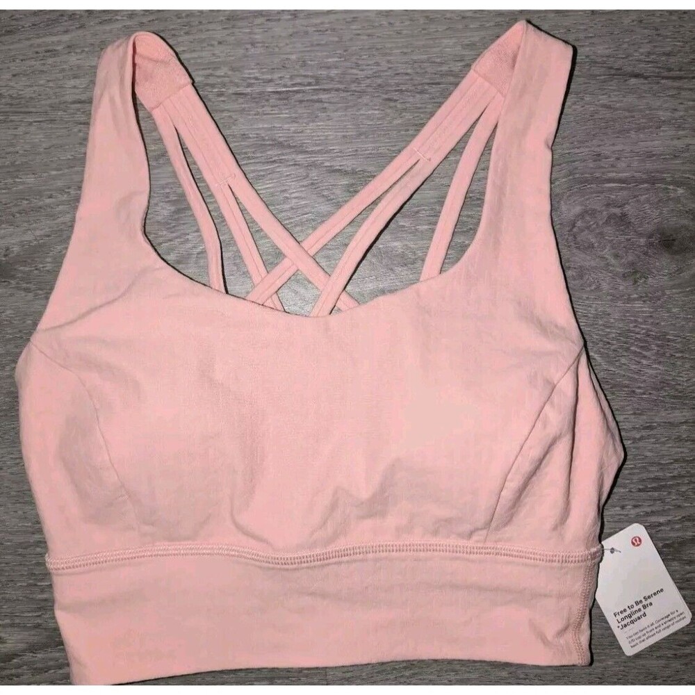 Lululemon Womens Bra Size 4 Free to Be Serene Longline Jaquard C/D NWT Ship Fast - Picture 3 of 15